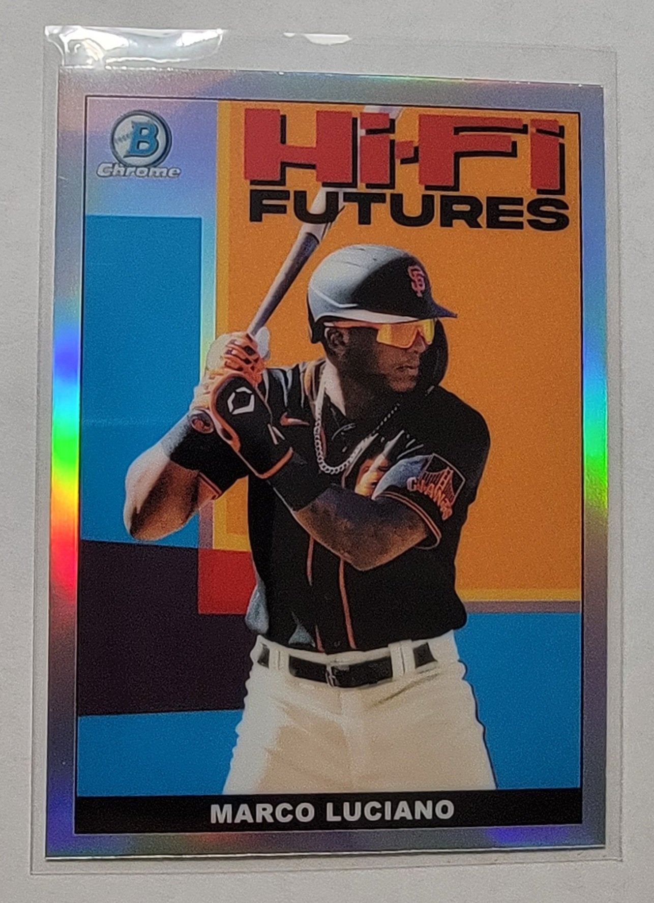 2022 Bowman Chrome Marco Luciano Hi-Fi Mega Box Refractor Baseball Card Insert AVM1 simple Xclusive Collectibles