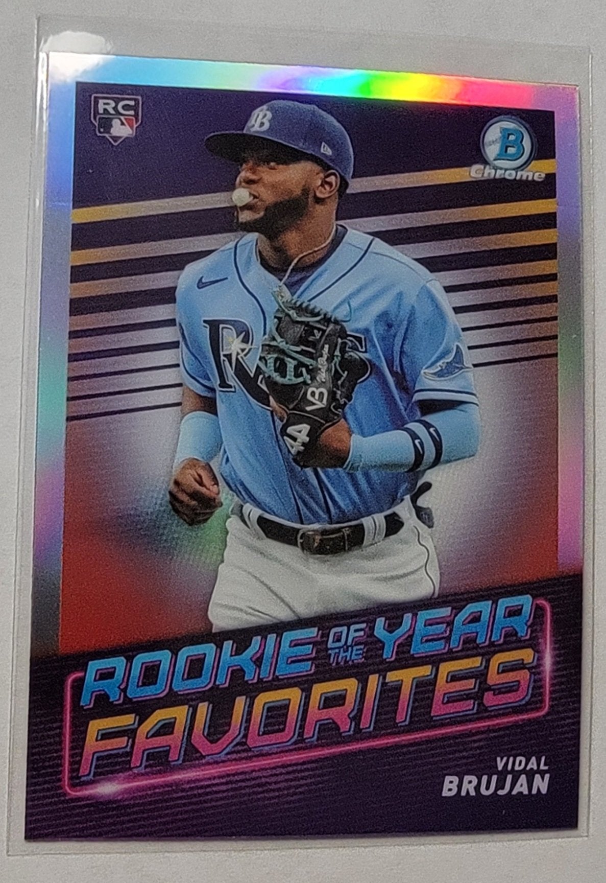 2022 Bowman Chrome Vidal Brujan Mega Box Rookie of the Year Favorites Refractor Baseball Card AVM1 simple Xclusive Collectibles