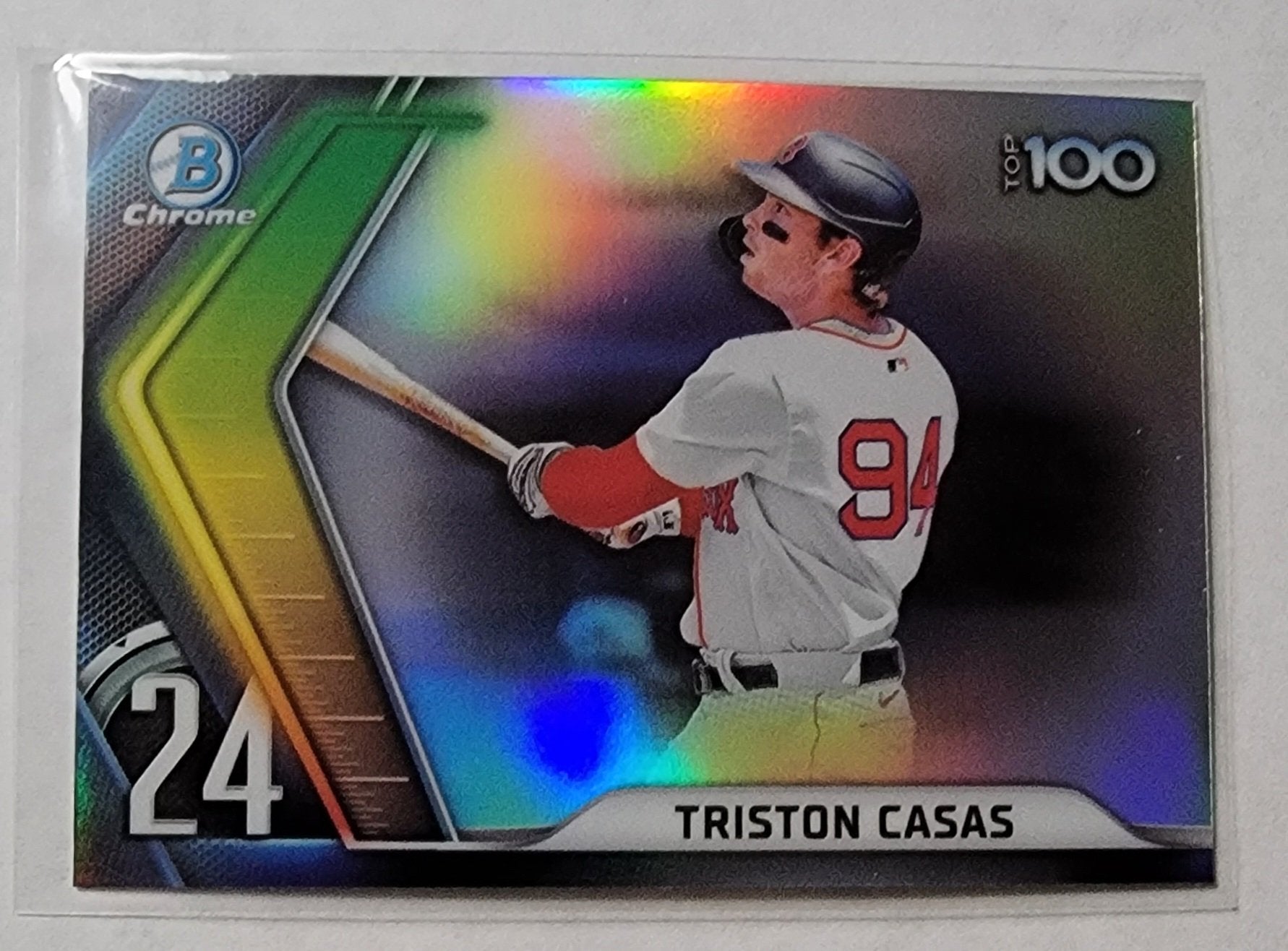 2022 Bowman Chrome Triston Casas Top 100 Refractor Baseball Card AVM1 simple Xclusive Collectibles