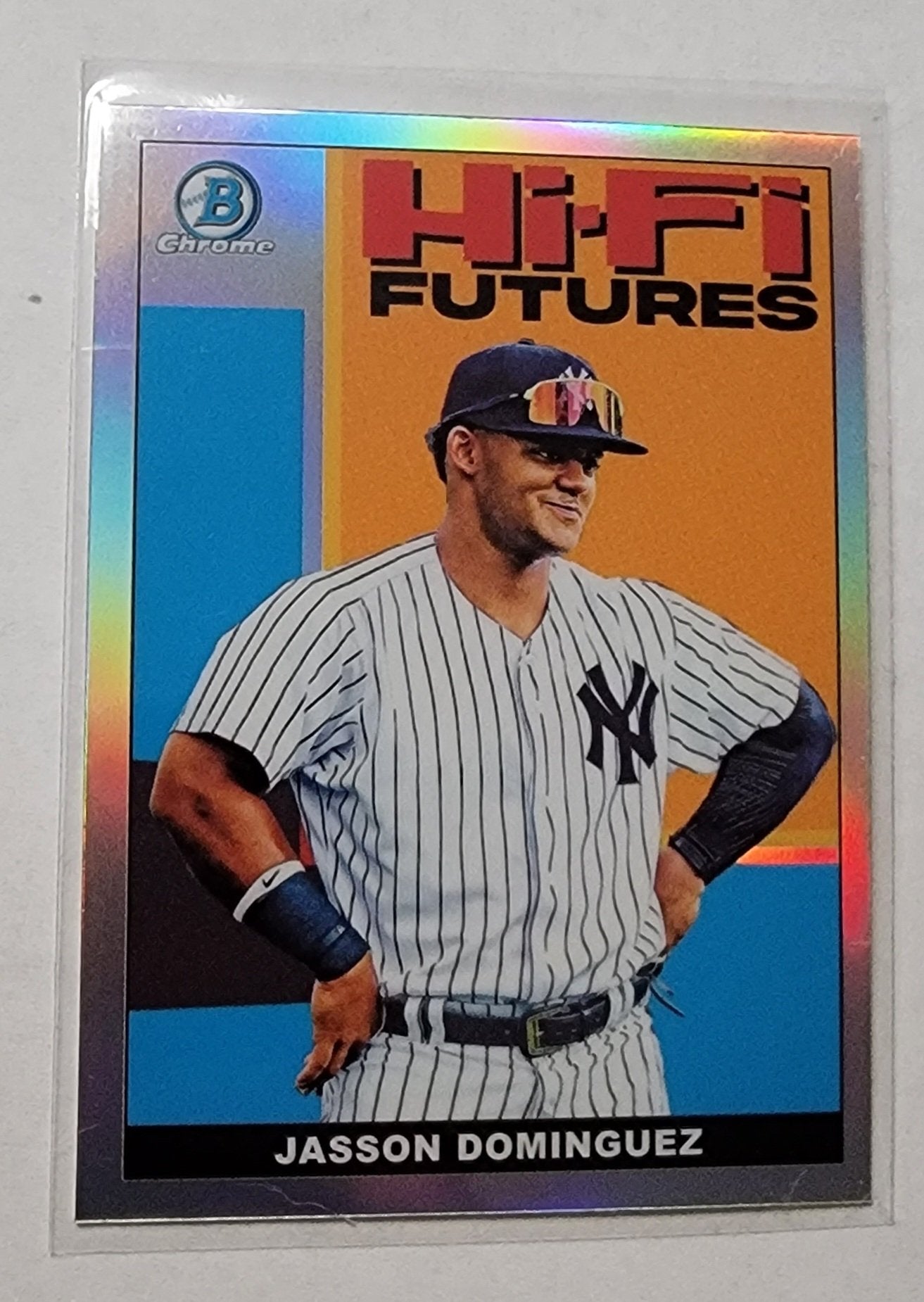 2022 Bowman Chrome Jasson Dominguez Hi-Fi Futures Refractor Baseball Card AVM1 simple Xclusive Collectibles
