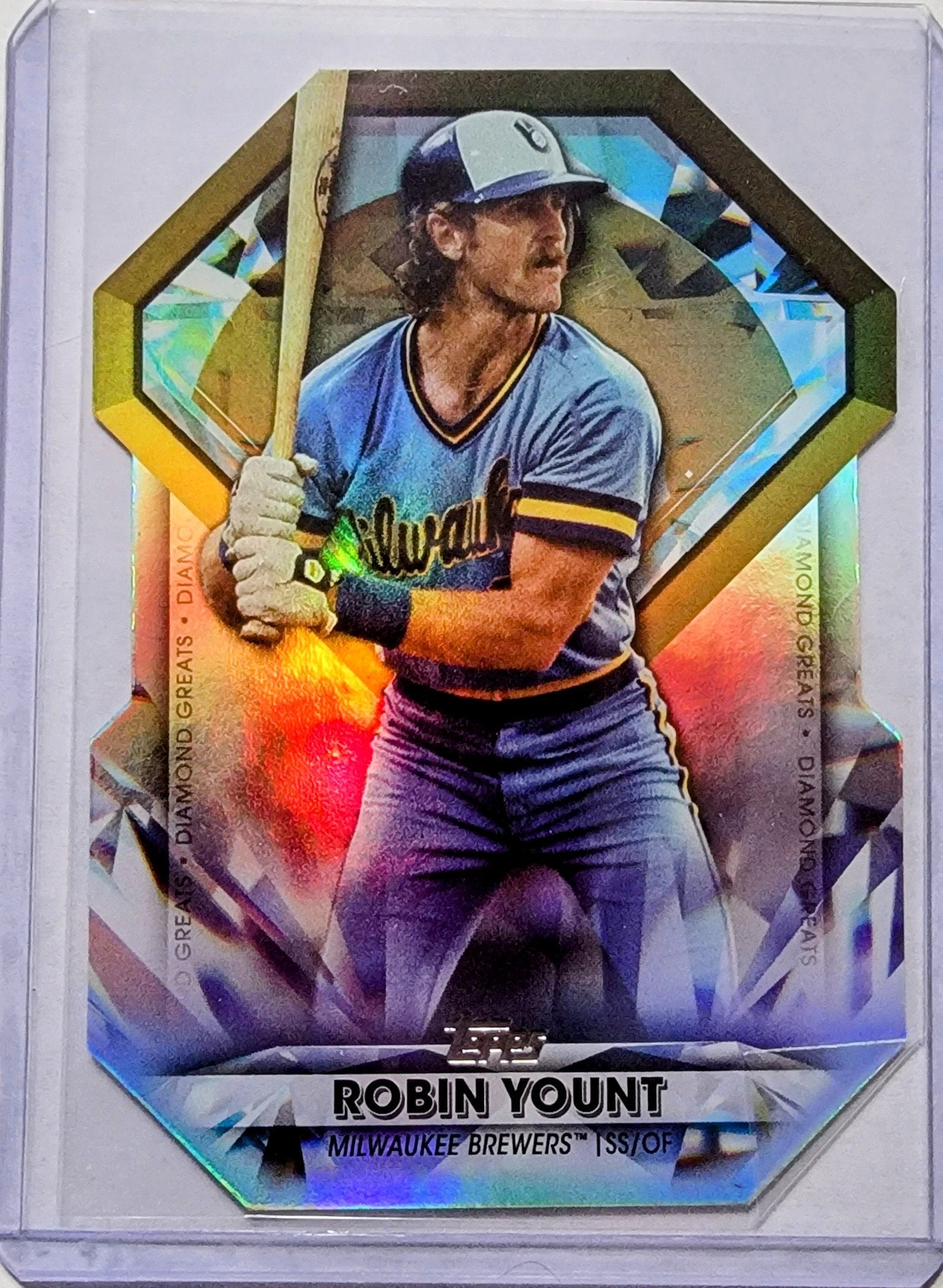 2022 Topps Series 2 Robin Yount Diamond Greats Die Cut Insert Baseball Card AVM1 simple Xclusive Collectibles   