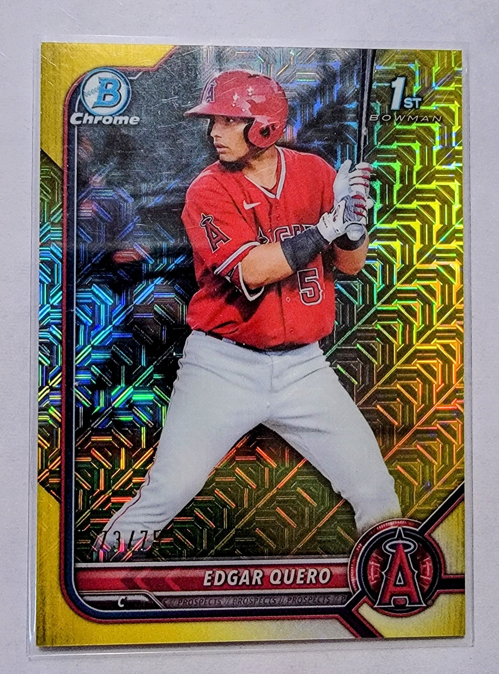 2022 Bowman Chrome Edgar Quero Mega Box Mojo Refractor #'d/75 1st on Bowman Baseball Card AVM1 simple Xclusive Collectibles