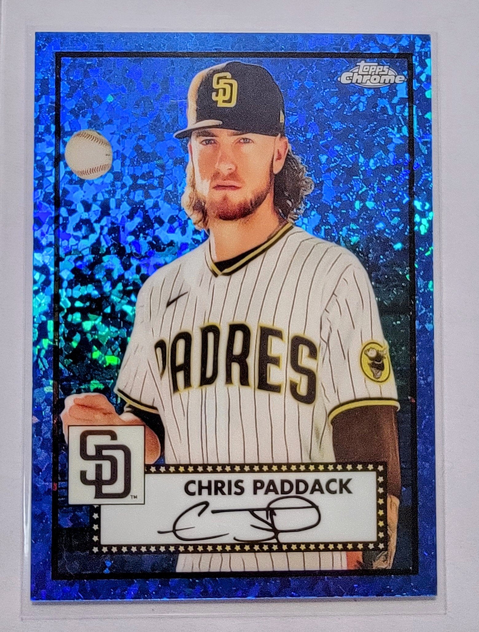 2021 Topps Chrome Platinum Chris Paddack Blue Refractor Baseball Card AVM1 simple Xclusive Collectibles
