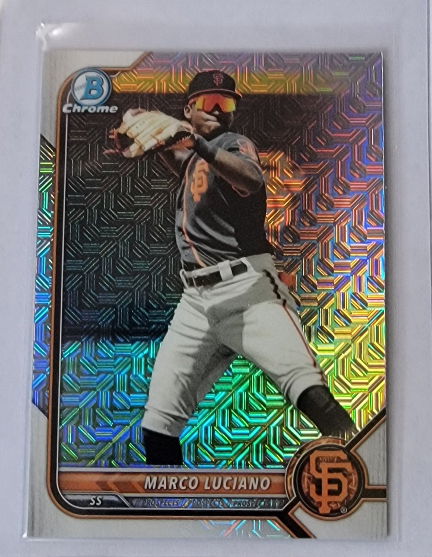 2022 Bowman Chrome Marco Luciano Mega Box Mojo Refractor Baseball Card AVM1 simple Xclusive Collectibles