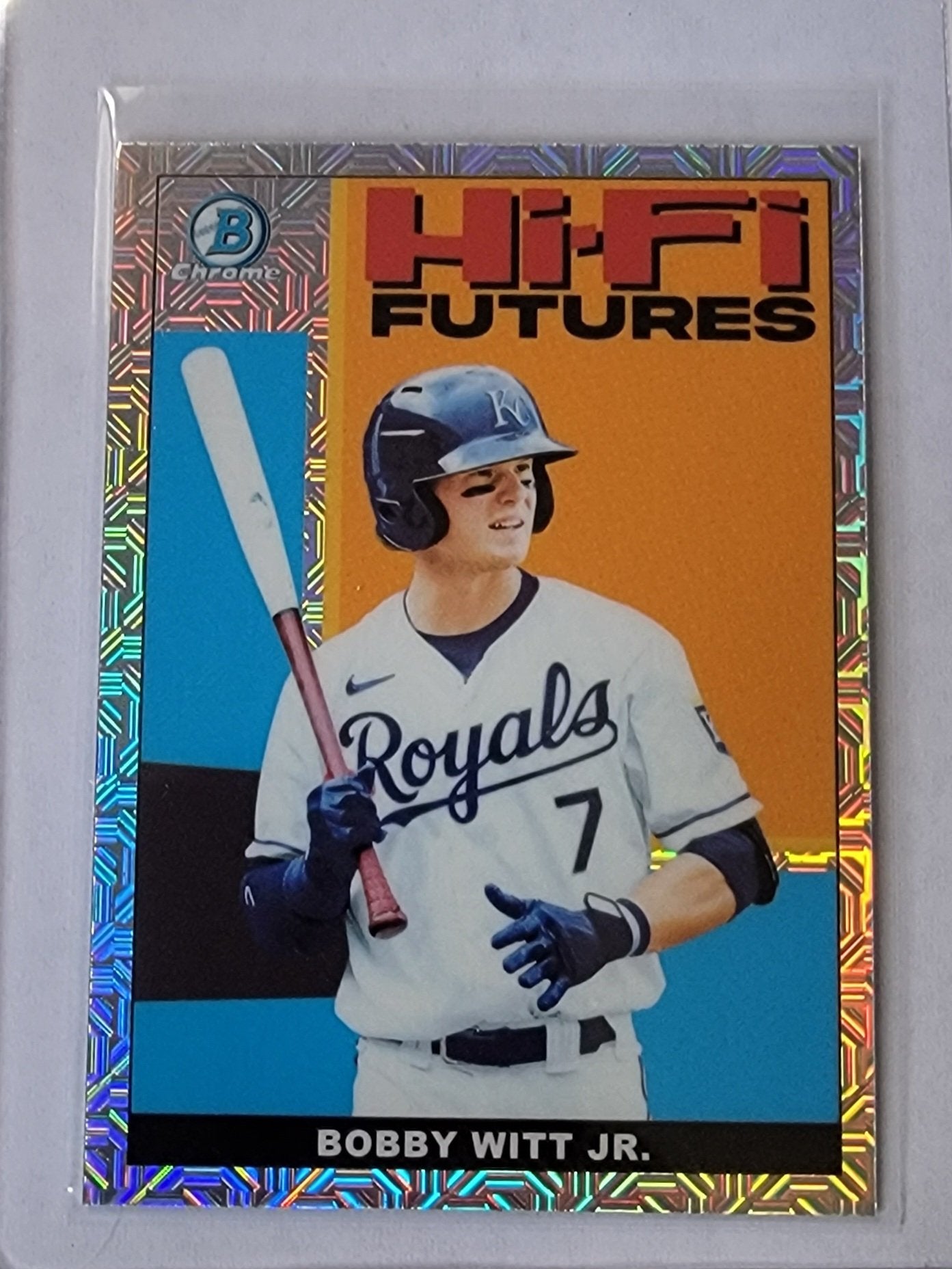 2022 Bowman Chrome Bobby Witt Jr Mega Box Hi-Fi Futures Mojo Refractor Baseball Card AVM1 simple Xclusive Collectibles