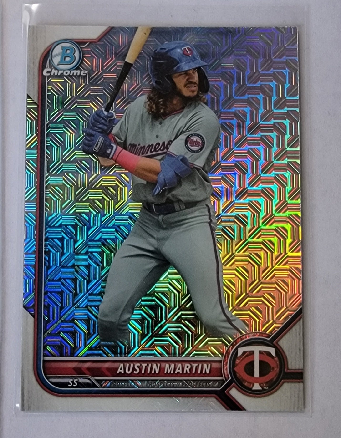 2022 Bowman Chrome Austin Martin Mega Box Mojo Refractor Baseball Card AVM1 simple Xclusive Collectibles