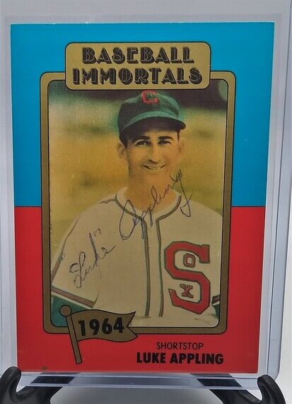 1980 Baseball Immortals #95 Autographed Luke Appling Hand Signed White Sox HOF Baseball Card simple Xclusive Collectibles
