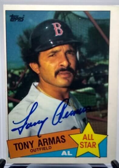 1985 Topps Tony Armas All Star Autographed Baseball Card simple Xclusive Collectibles