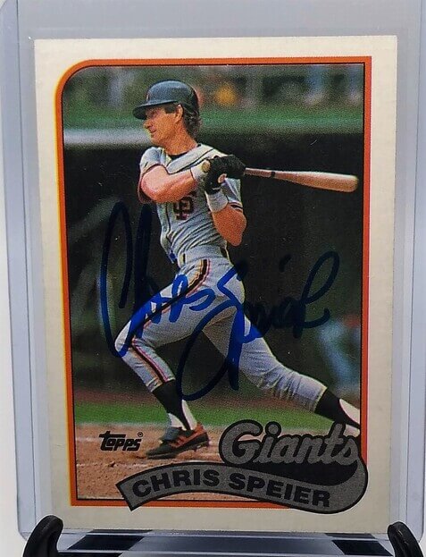 1989 Chris Speier Autographed Baseball Card simple Xclusive Collectibles
