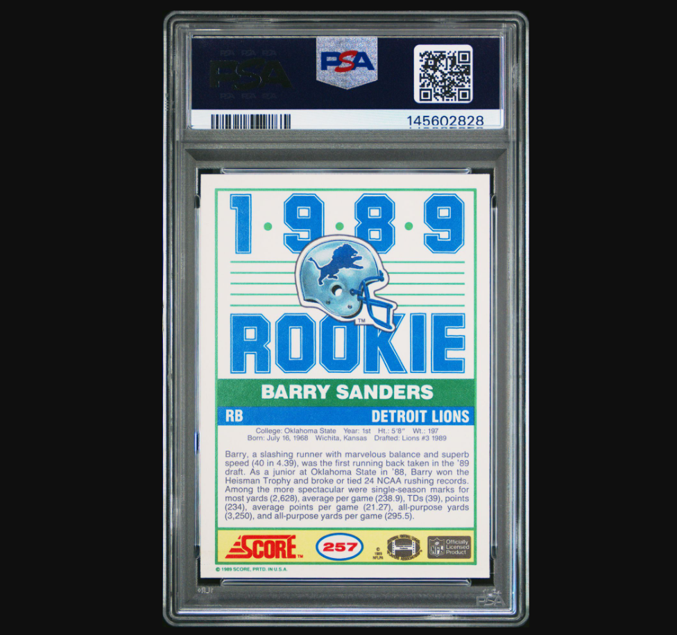 1989 Score Barry Sanders Rookie Card #257 PSA 6 Detroit Lions Football Card
