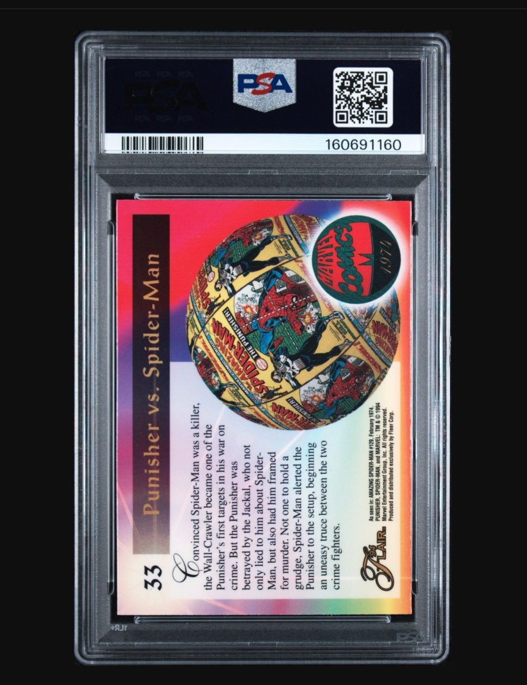 1994 Flair Marvel Universe The Punisher #33 PSA 8 Card Back