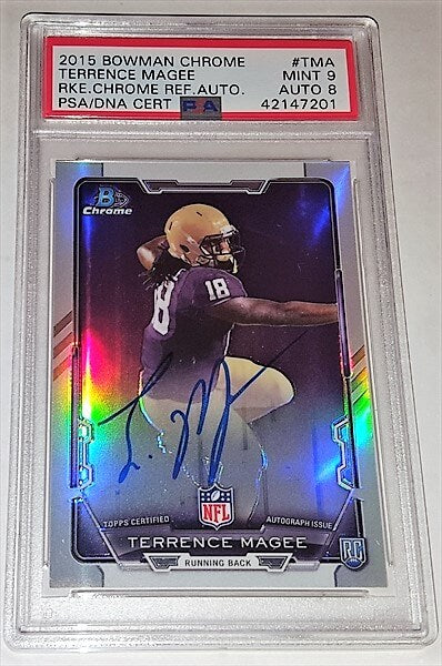 2015 Bowman Chrome Terrence McGee Autographed Football Card simple Xclusive Collectibles