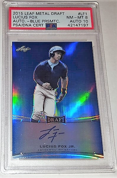 2015 Leaf Metal Draft Bronze Lucius Fox Jr. PSA Dual Graded 10 Autographed Baseball Card simple Xclusive Collectibles