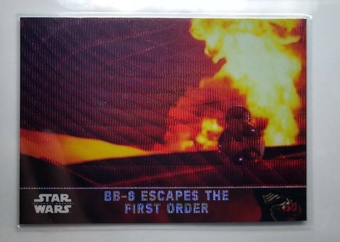 2016 Topps Star Wars Chrome The Force Awakens BB-8 Escapes the First Order Refractor Trading Card simple Xclusive Collectibles