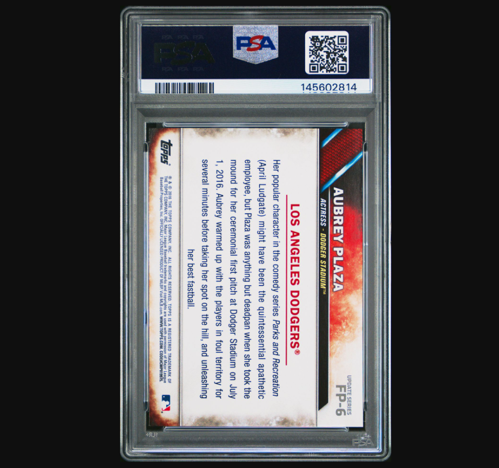 2016 Topps Update First Pitch Aubrey Plaza back