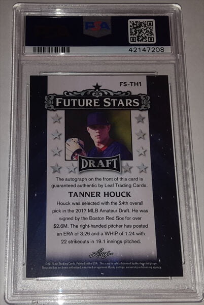 2017 Leaf Metal Draft Tanner Houck Dual Graded 10 Autographed Baseball Card simple Xclusive Collectibles