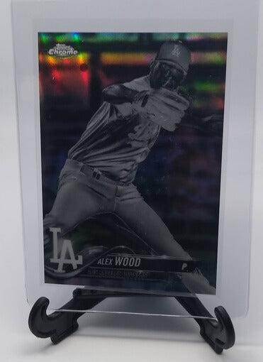 2018 Topps Chrome Alex Wood Negative Refractor Baseball Card simple Xclusive Collectibles