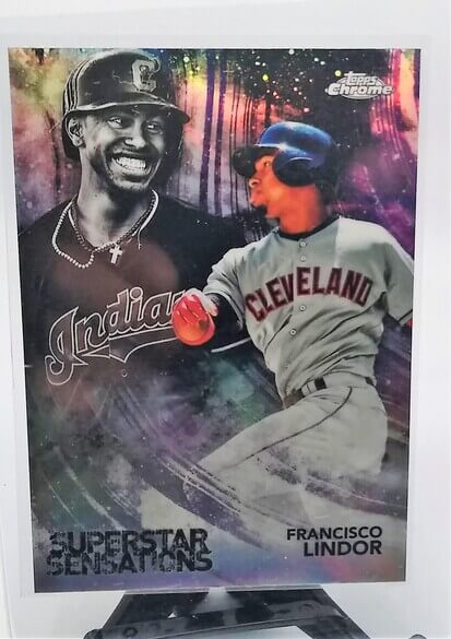 2018 Topps Chrome Francisco Lindor Superstar Sensations Refractor Baseball Card simple Xclusive Collectibles