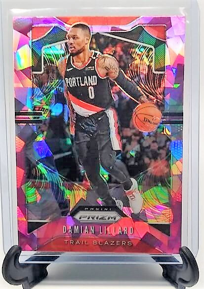 2019-20 Panini Prizm Damian Lillard Pink Cracked Ice Refractor Basketball Card simple Xclusive Collectibles