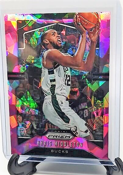 2019-20 Panini Prizm Khris Middleton Pink Cracked Ice Refractor Basketball Card simple Xclusive Collectibles   