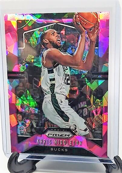 2019-20 Panini Prizm Khris Middleton Pink Cracked Ice Refractor Basketball Card simple Xclusive Collectibles