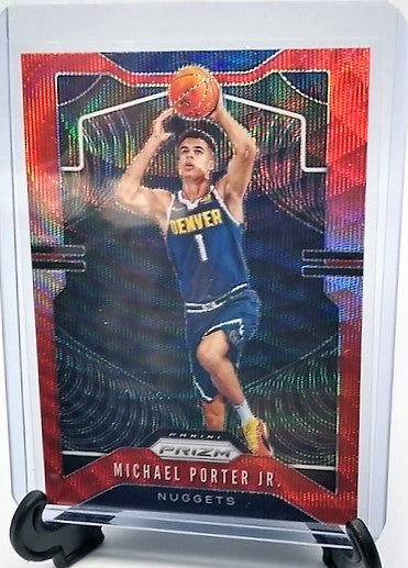 2019-20 Panini Prizm Michael Porter Jr Red Wave Basketball Card simple Xclusive Collectibles   