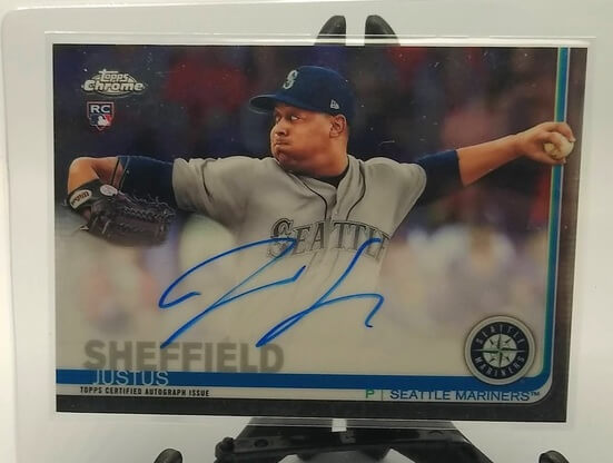 2019 Topps Chrome Justus Sheffield Rookie Autographed Baseball Card simple Xclusive Collectibles   