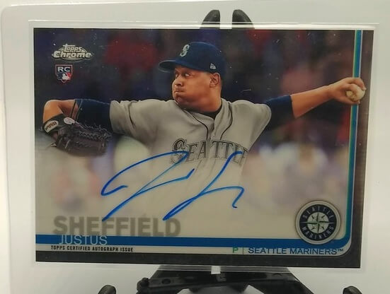 2019 Topps Chrome Justus Sheffield Rookie Autographed Baseball Card simple Xclusive Collectibles