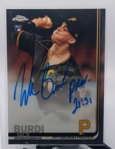 2019 Topps Chrome Nick Burdi Autographed Baseball Card simple Xclusive Collectibles