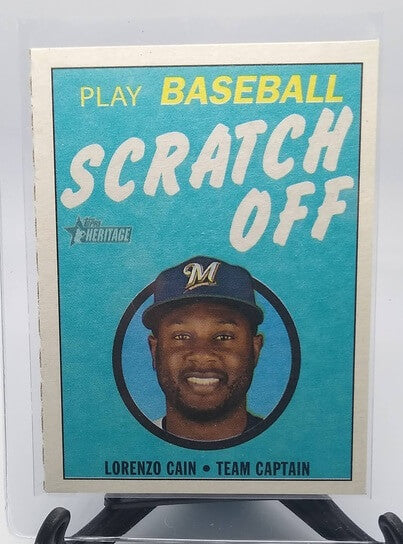 2019 Topps Heritage Lorenzo Cain Scratch Off Baseball Card TPTV simple Xclusive Collectibles