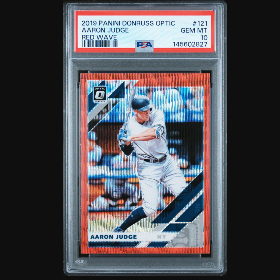 2019 Panini Donruss Optic Aaron Judge Red Wave #121 PSA 10 New York Yankees Baseball Card