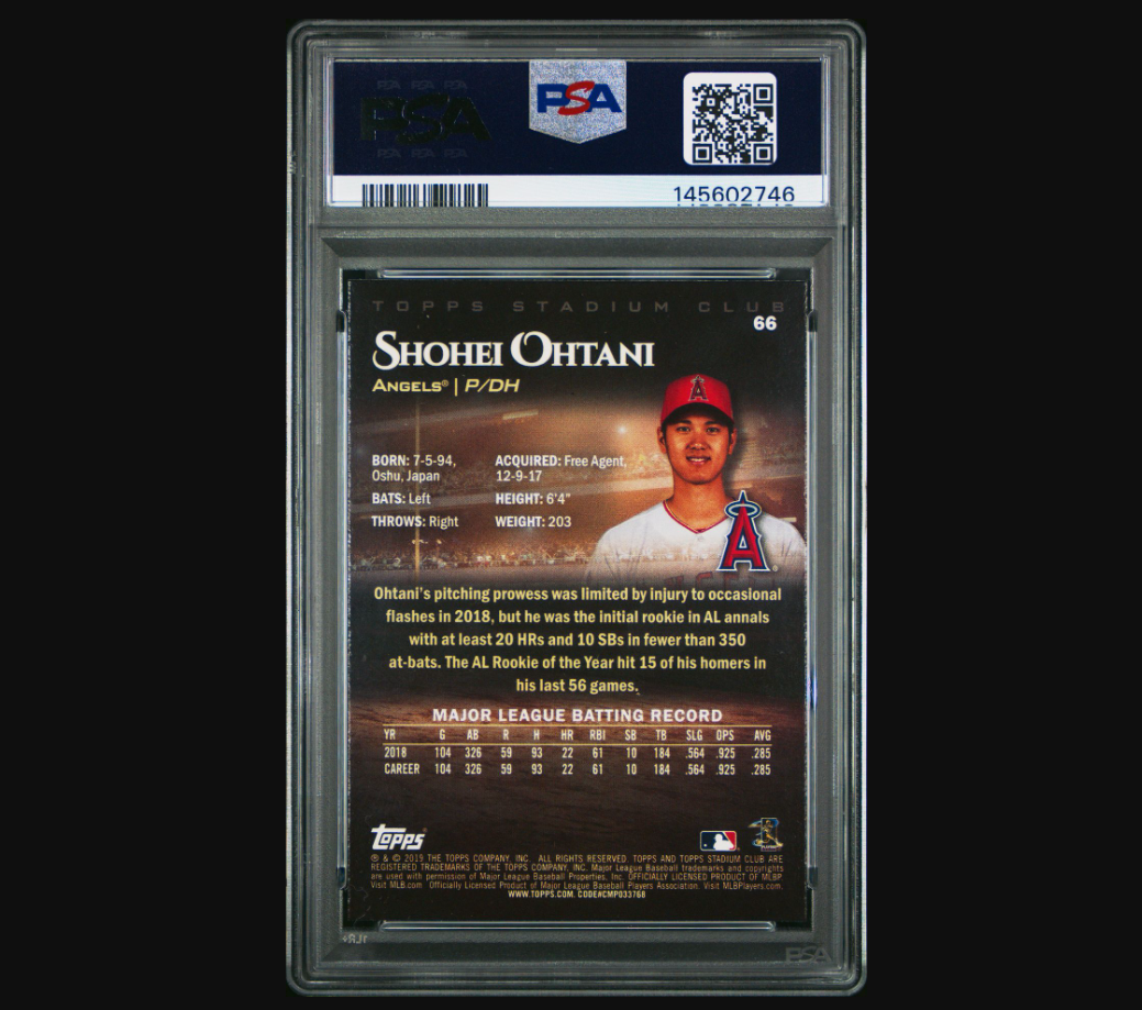 2019 Topps Stadium Club Shohei Ohtani #66 Red Foil PSA 9 Angels Baseball Card