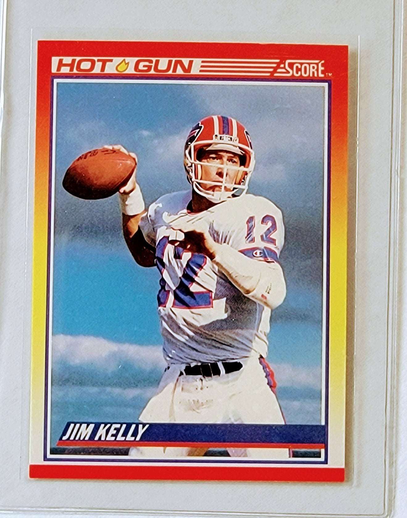 1990 Score Jim Kelly Hot Gun Insert Football Card AVM1 simple Xclusive Collectibles