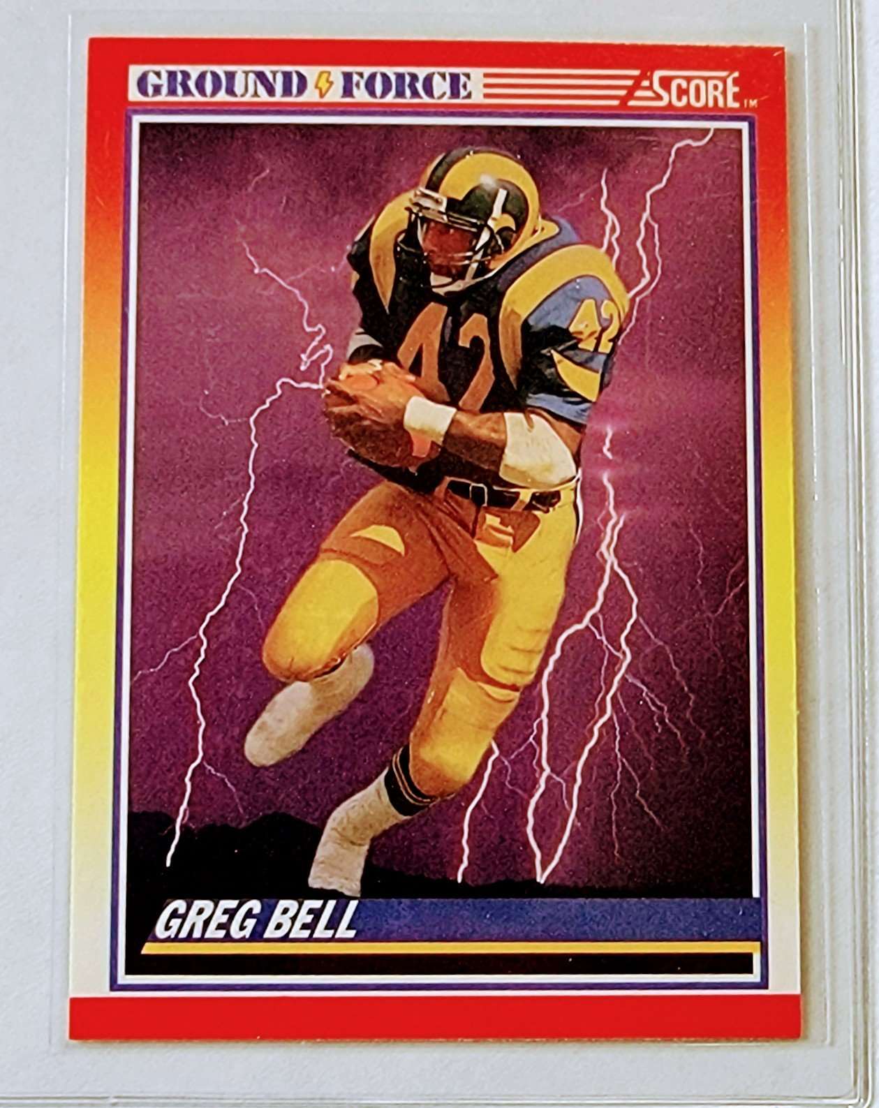 1990 Score Greg Bell Ground Force Football Card AVM1 simple Xclusive Collectibles