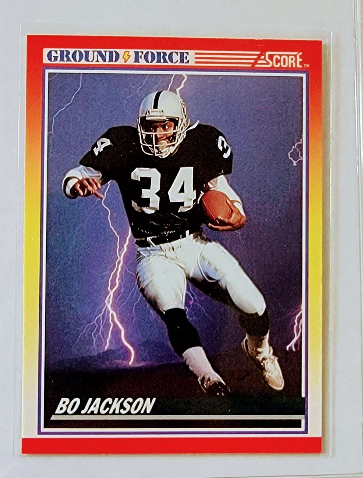 1990 Score Bo Jackson Ground Force Insert Football Card AVM1 simple Xclusive Collectibles