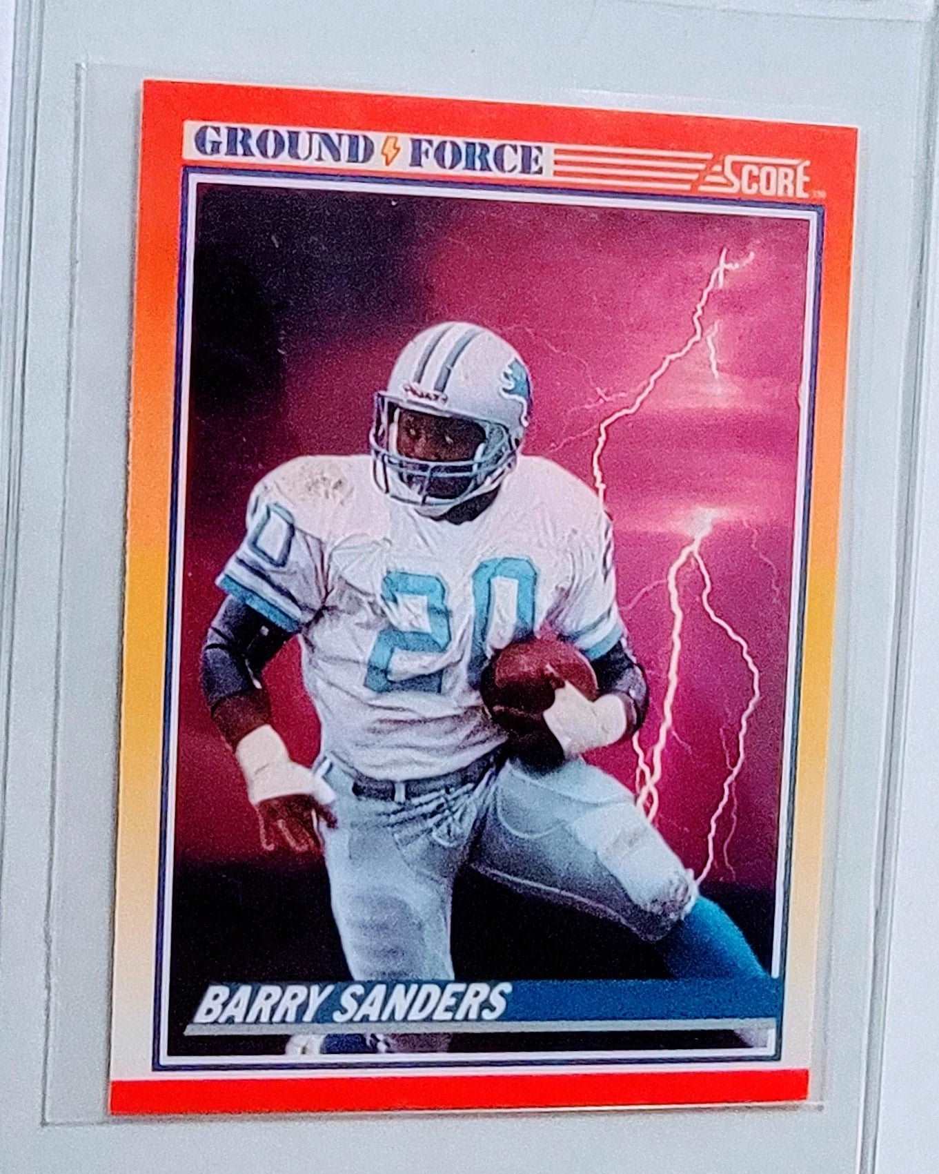 1990 Score Barry Sanders Ground Force Insert Football Card cAVM1 simple Xclusive Collectibles