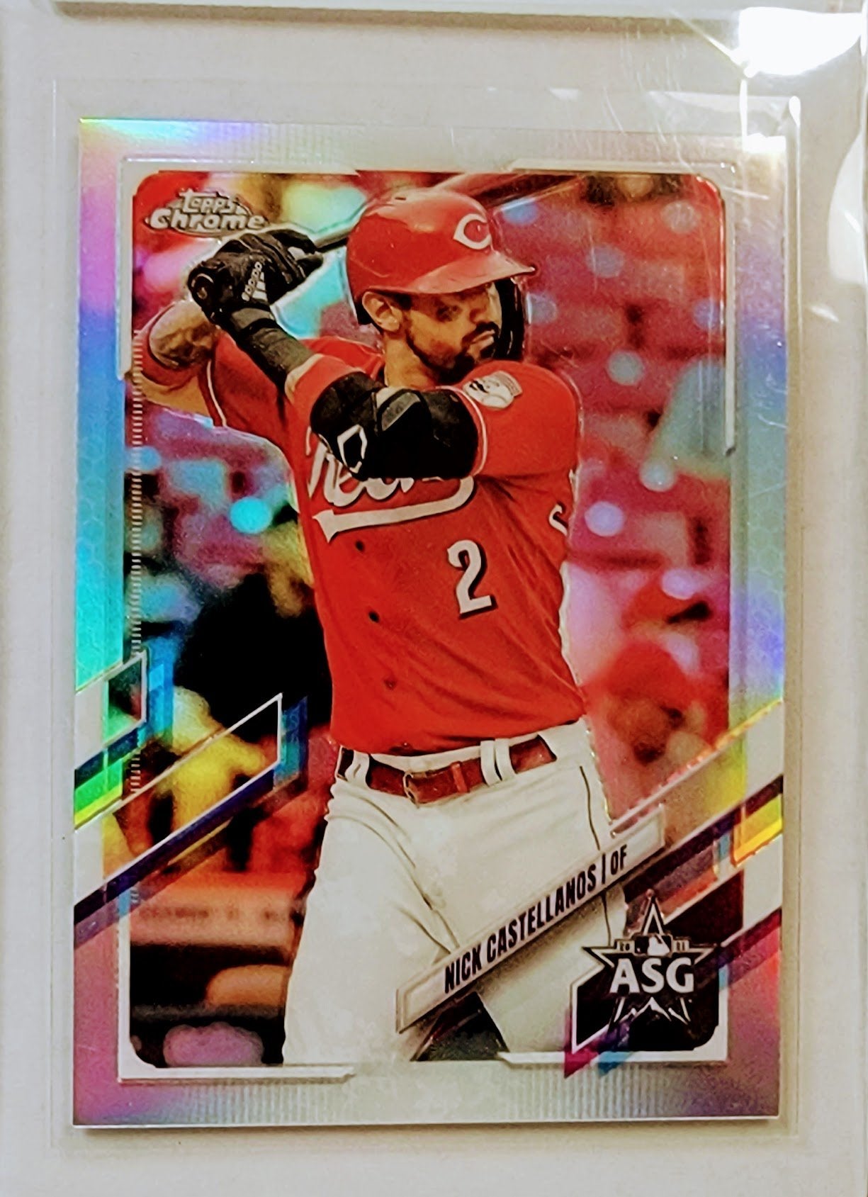 2021 Topps Chrome Update Nick Castellanos All Star Game Refractor Baseball Card AVM1 simple Xclusive Collectibles