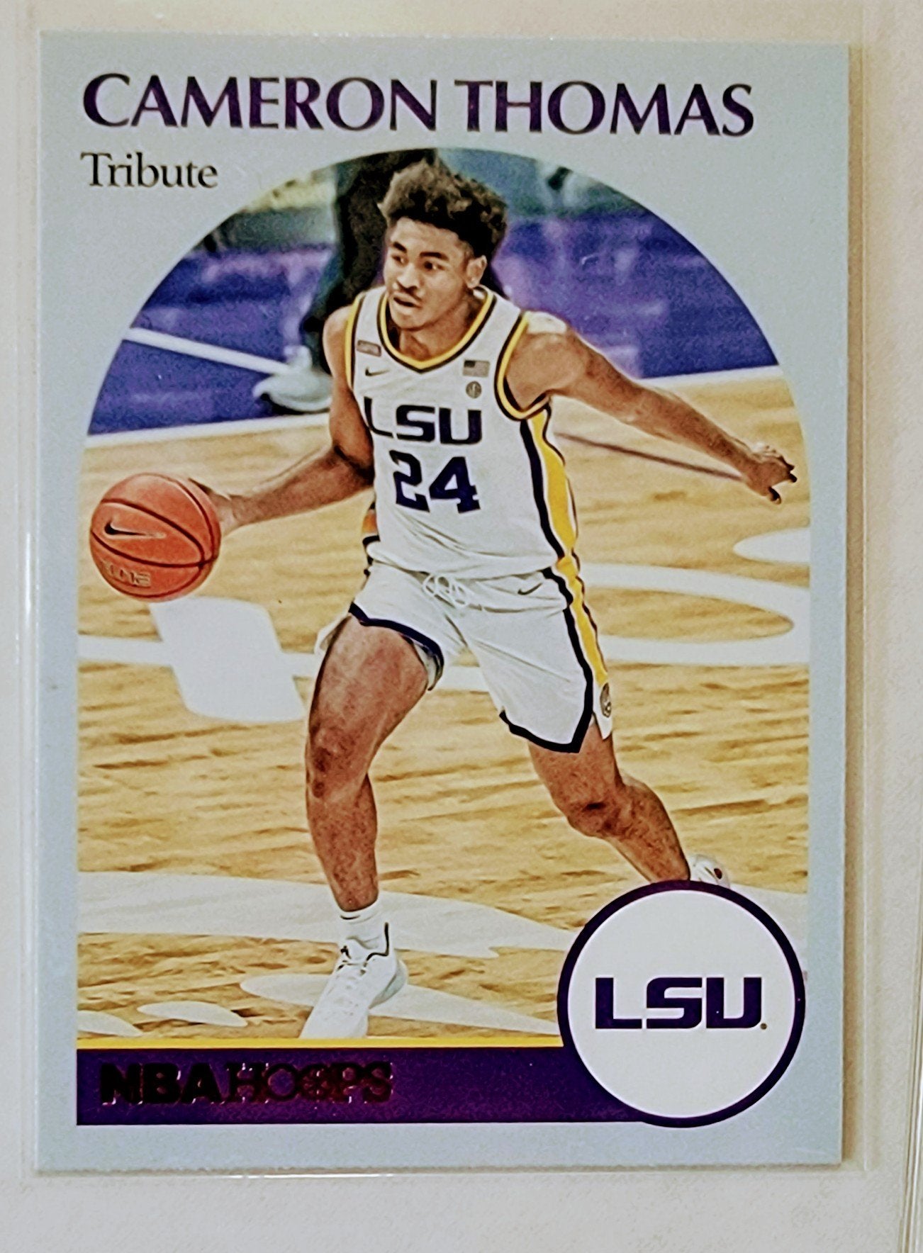 2021 Panini Chronicles Draft Picks Cameron Thomas Purple Tribute Rookie Basketball Card AVM1 simple Xclusive Collectibles