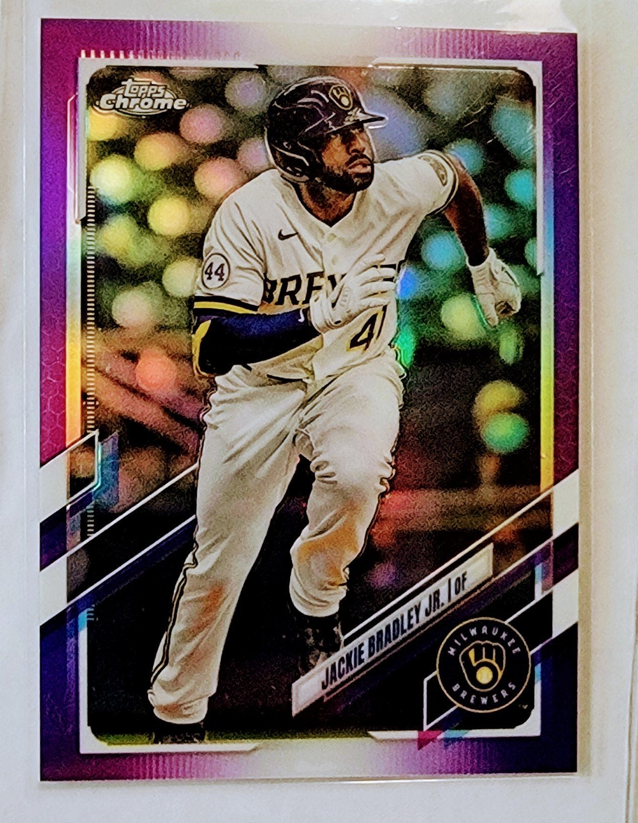 2021 Topps Chrome Update Jackie Bradley Jr Purple Refractor Baseball Card AVM1 simple Xclusive Collectibles