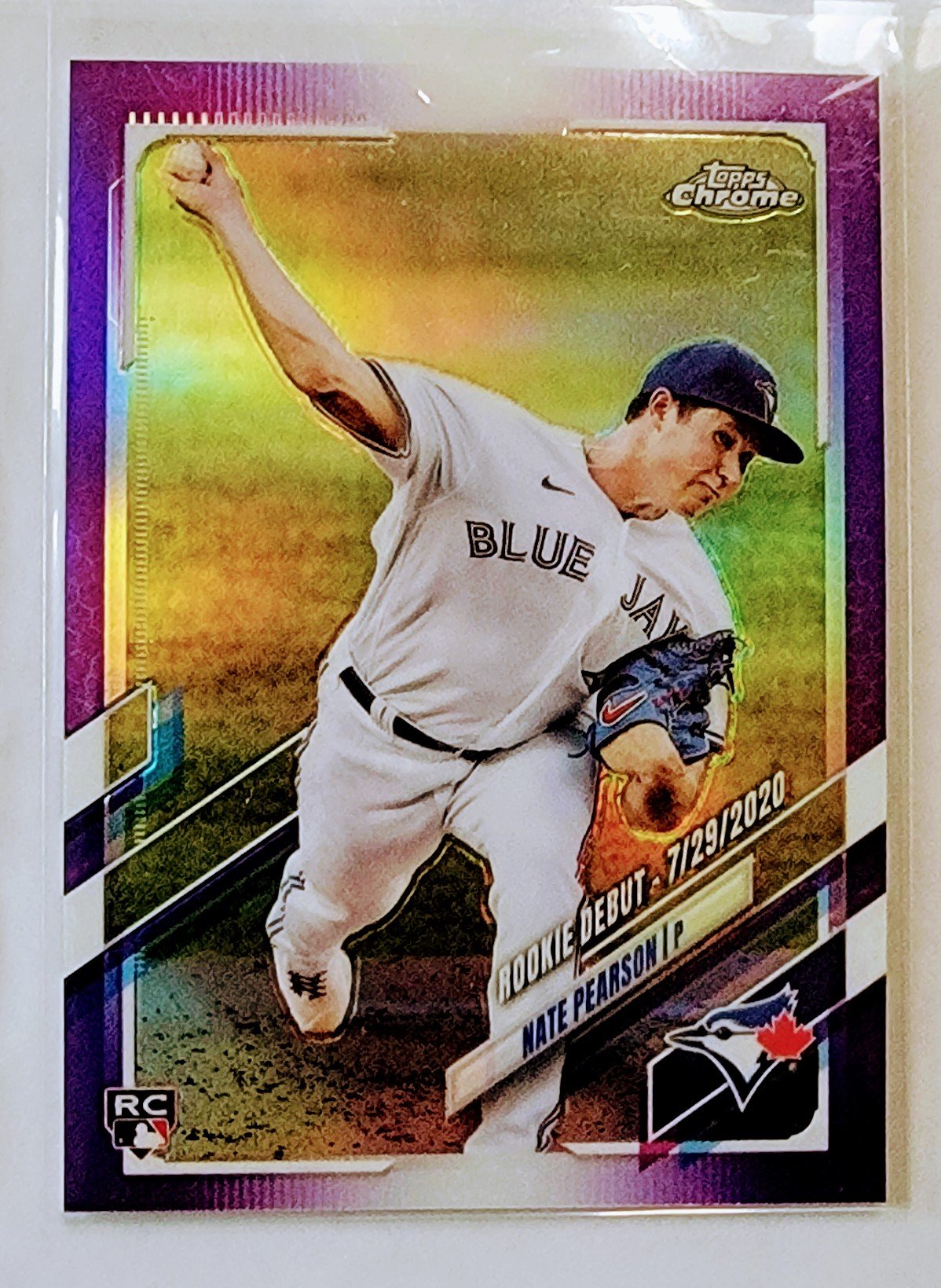 2021 Topps Chrome Update Nate Pearson Rookie Debut Purple Refractor Rookie Baseball Card AVM1 simple Xclusive Collectibles