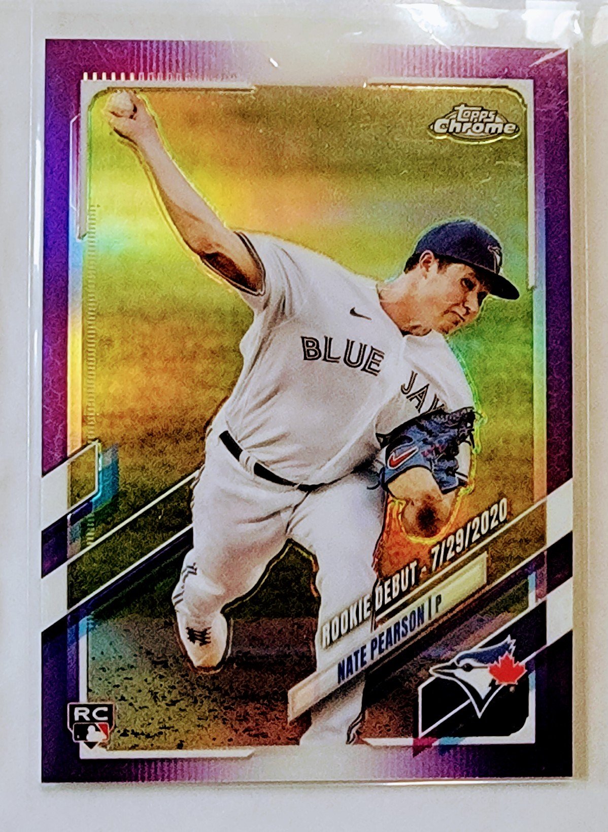 2021 Topps Chrome Update Nate Pearson Rookie Debut Purple Refractor Ro