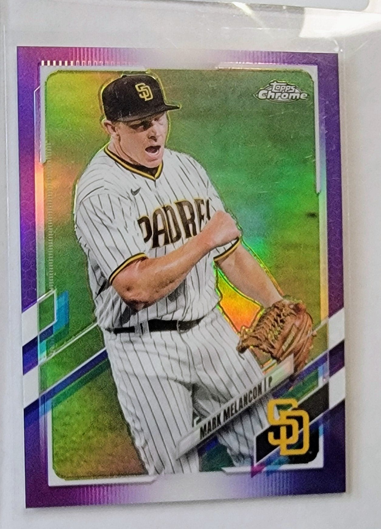 2021 Topps Chrome Update Mark Melancon Purple Refractor Baseball Card AVM1 simple Xclusive Collectibles