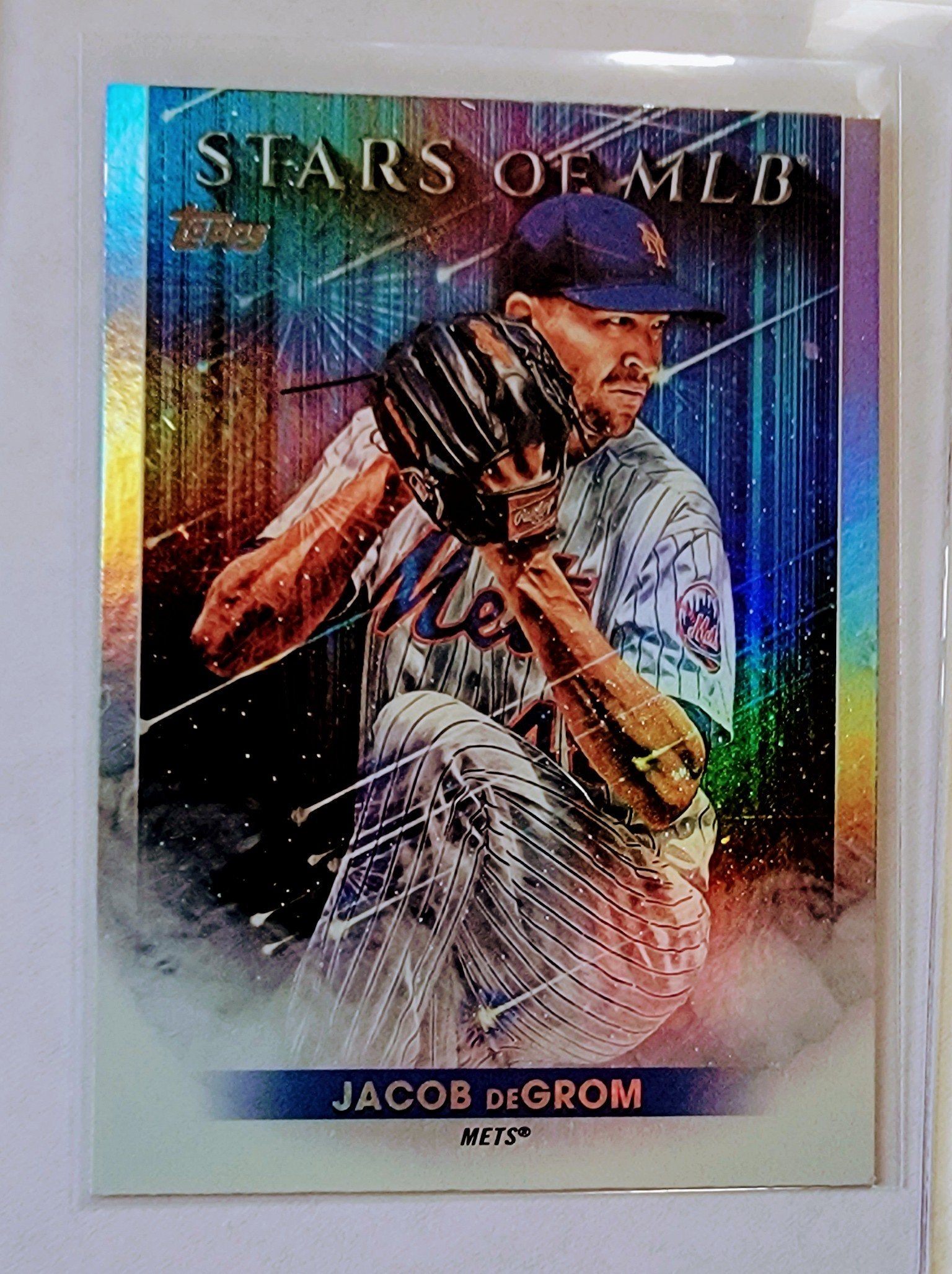2022 Topps Jacob DeGrom Stars of the MLB Foil Refractor Baseball Card AVM1 simple Xclusive Collectibles