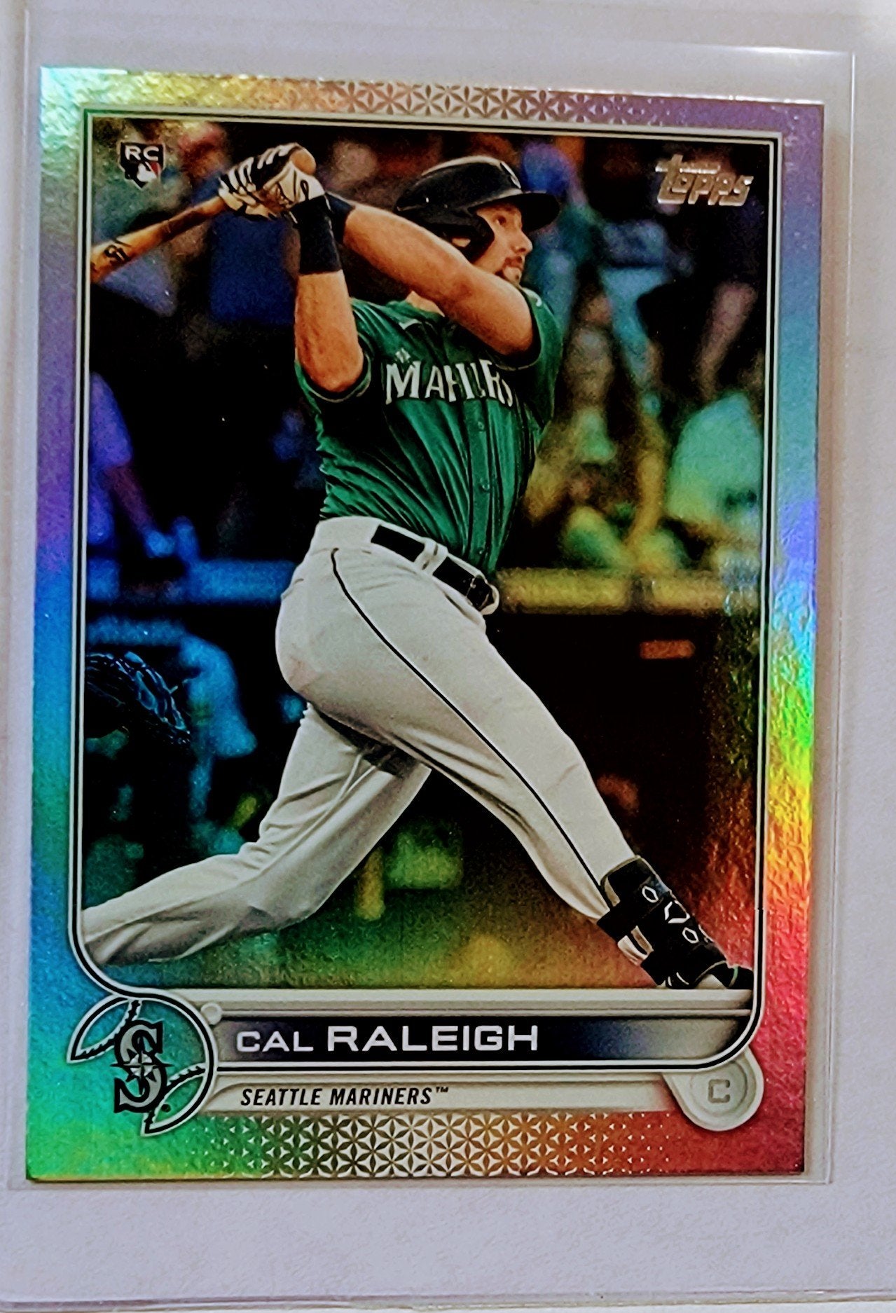 2022 Topps Cal Raleigh Foil Refractor Rookie Baseball Card AVM1 simple Xclusive Collectibles