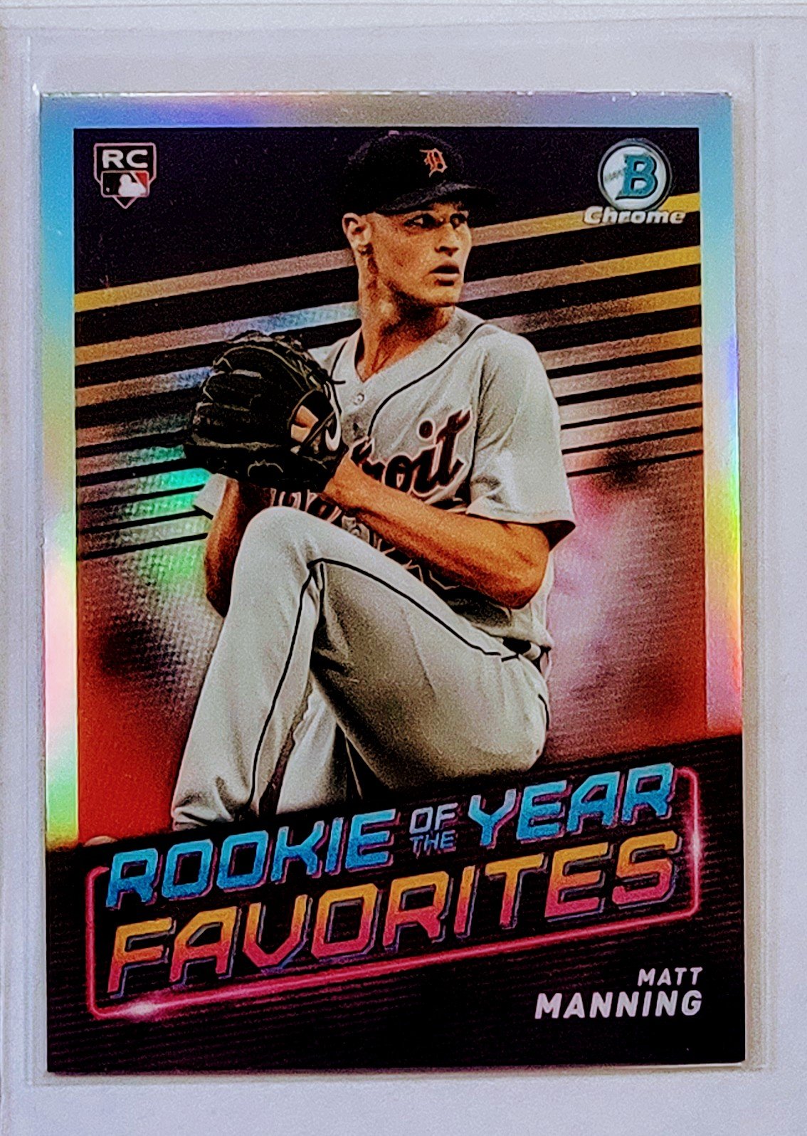 2022 Bowman Matt Manning Rookie of the Year Favorites Refractor Rookie Card simple Xclusive Collectibles