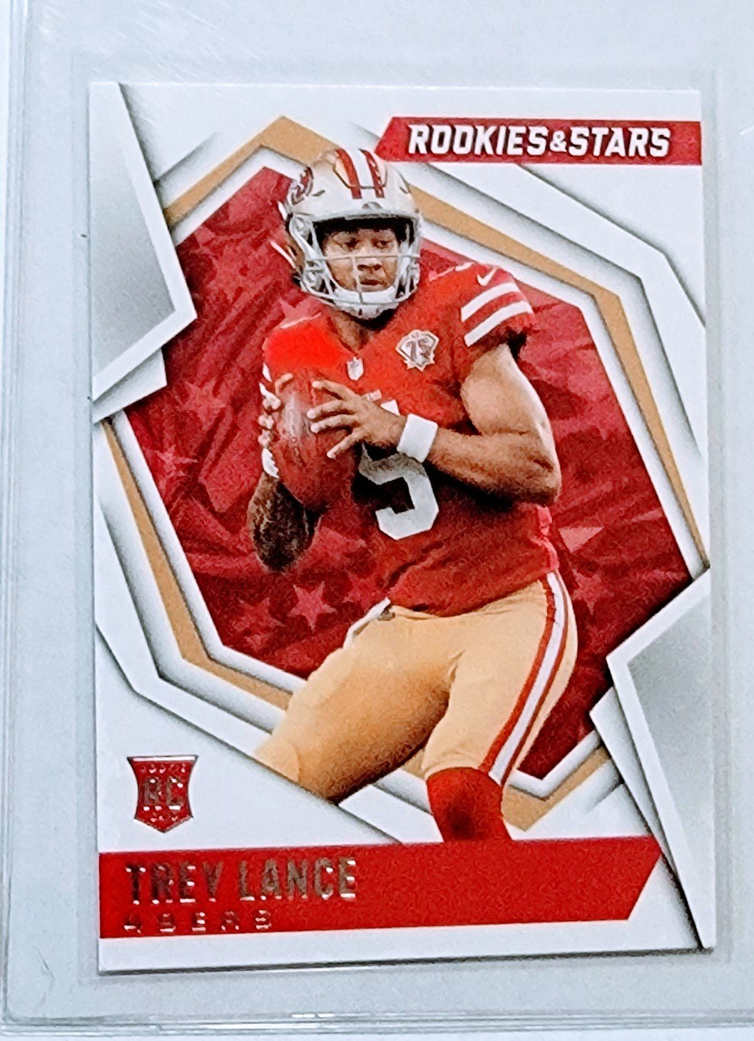 2021 Panini Rookies and Star Trey Lance Rookie Football Card AVM1 simple Xclusive Collectibles