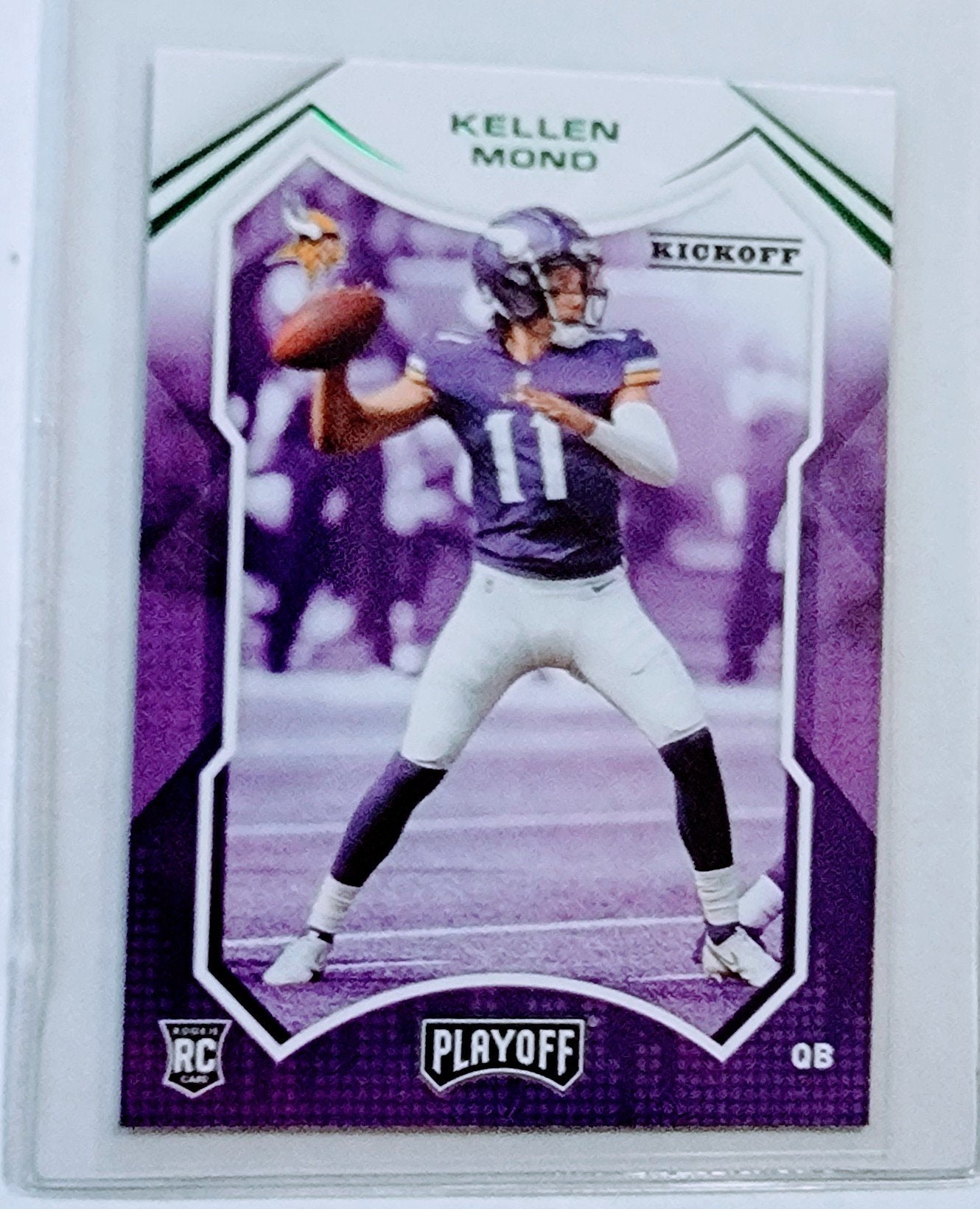 2021 Panini Playoff Kellen Mond Kickoff Green Insert Rookie Football Card AVM1 simple Xclusive Collectibles