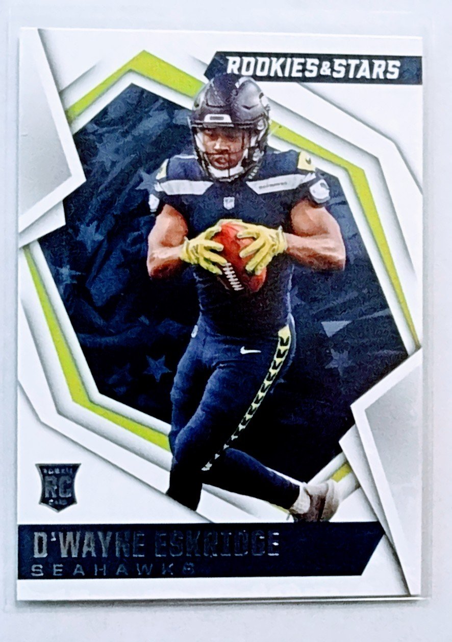 2021 Panini Rookies and Stars D'Wayne Eskridge Rookie Football Card AVM1 simple Xclusive Collectibles