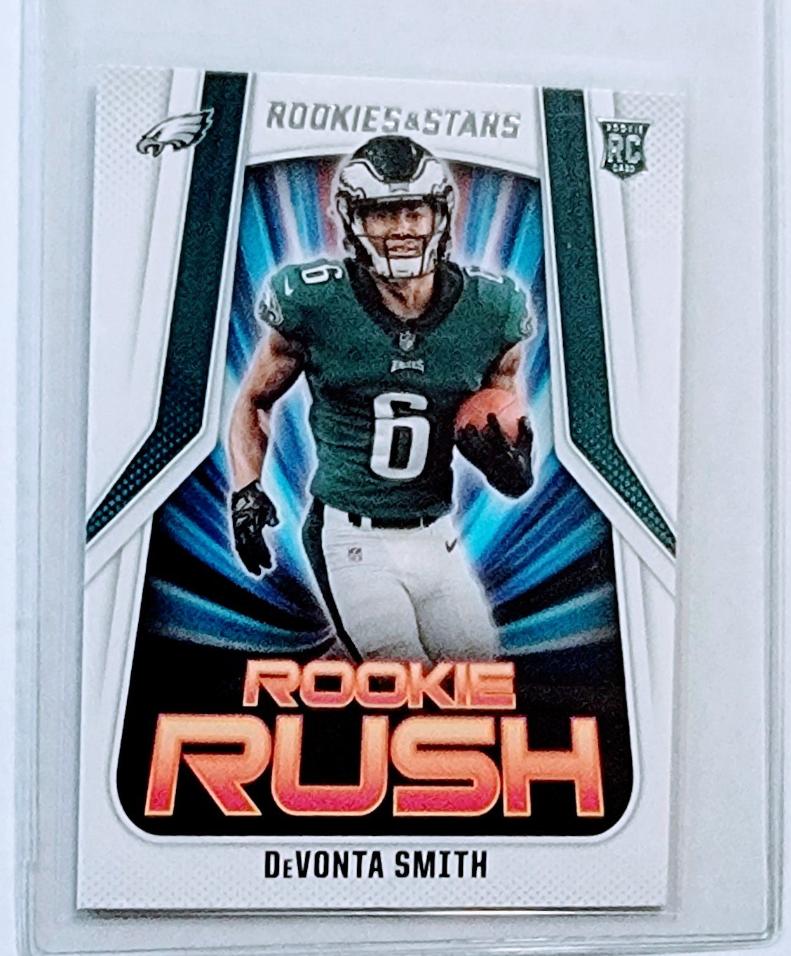 2021 Panini Rookies and Stars Devonta Smith Rookie Rush Insert Football Card AVM1 simple Xclusive Collectibles