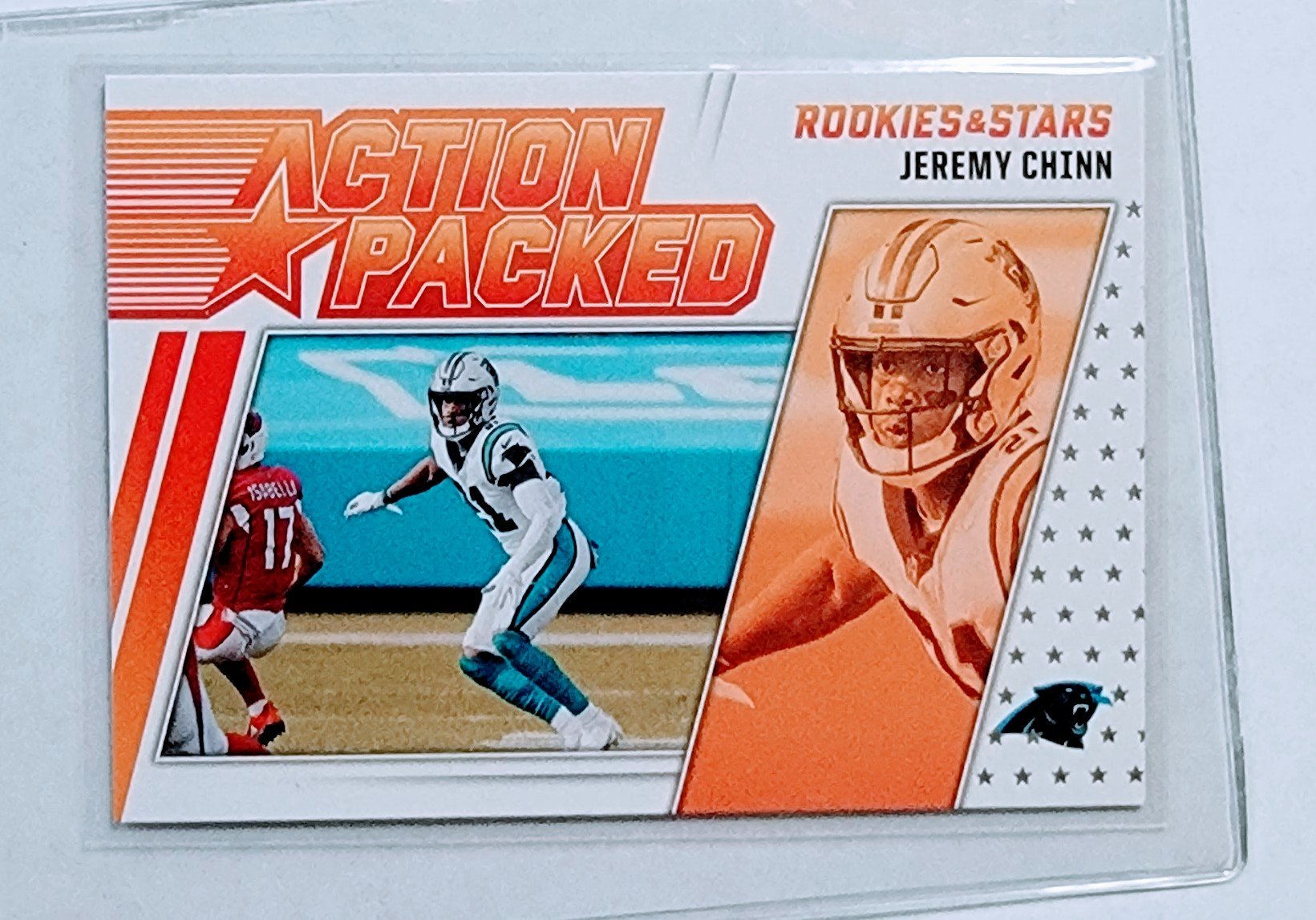 2021 Panini Rookies and Stars Jeremy Chinn Action Packed Insert Football Card AVM1 simple Xclusive Collectibles